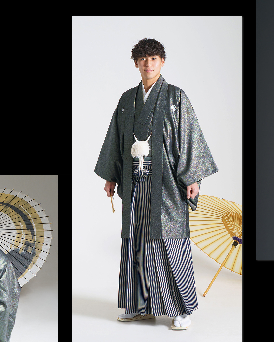 北見市 フォトスタジオいわぶち 男の成人式 紋付き スーツ